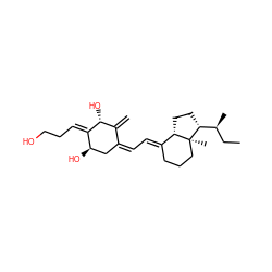 C=C1/C(=C\C=C2/CCC[C@@]3(C)[C@H]2CC[C@@H]3[C@@H](C)CC)C[C@@H](O)/C(=C\CCO)[C@@H]1O ZINC000072118869