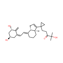 C=C1/C(=C\C=C2/CCC[C@]3(C)C(C4(CCC(=O)C(C)(C)O)CC4)=CC[C@@H]23)C[C@@H](O)C[C@@H]1O ZINC000040423405