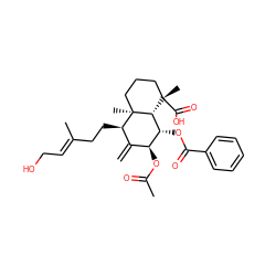 C=C1[C@H](OC(C)=O)[C@@H](OC(=O)c2ccccc2)[C@H]2[C@@](C)(C(=O)O)CCC[C@]2(C)[C@@H]1CC/C(C)=C/CO ZINC000299824198