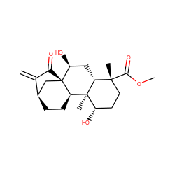 C=C1C(=O)[C@]23C[C@H]1CC[C@@H]2[C@]1(C)[C@@H](O)CC[C@@](C)(C(=O)OC)[C@H]1C[C@@H]3O ZINC000072138379