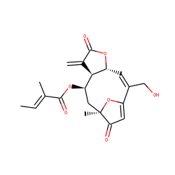 C=C1C(=O)O[C@@H]2/C=C(/CO)C3=CC(=O)[C@@](C)(C[C@@H](OC(=O)/C(C)=C/C)[C@@H]12)O3 ZINC000013585401