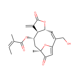 C=C1C(=O)O[C@@H]2/C=C(/CO)C3=CC(=O)[C@@](C)(C[C@H](OC(=O)/C(C)=C\C)[C@@H]12)O3 ZINC000013585384