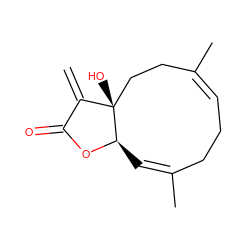 C=C1C(=O)O[C@@H]2/C=C(\C)CC/C=C(/C)CC[C@@]12O ZINC000101041972