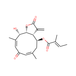 C=C1C(=O)O[C@H]2[C@@H](O)/C(C)=C/C(=O)/C=C(/C)C[C@H](OC(=O)/C(C)=C/C)[C@@H]12 ZINC000102960373