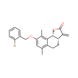 C=C1C(=O)O[C@H]2c3c(C)c(OCc4ccccc4Br)cc(C)c3CC[C@@H]12 ZINC001772572779