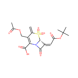 C=C1C(COC(C)=O)=C(C(=O)O)N2C(=O)/C(=C/C(=O)OC(C)(C)C)[C@H]2S1(=O)=O ZINC000027986859