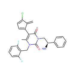 C=C1C(Cl)=CC=C1c1c(C)n(Cc2c(F)cccc2F)c(=O)n(C[C@H](N)c2ccccc2)c1=O ZINC000040876148