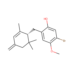 C=C1C=C(C)[C@H](Cc2cc(OC)c(Br)cc2O)C(C)(C)C1 ZINC000003833835