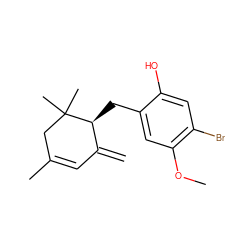 C=C1C=C(C)CC(C)(C)[C@H]1Cc1cc(OC)c(Br)cc1O ZINC000003833827
