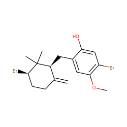 C=C1CC[C@@H](Br)C(C)(C)[C@H]1Cc1cc(OC)c(Br)cc1O ZINC000013415041