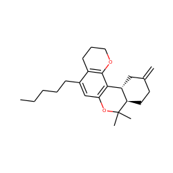 C=C1CC[C@@H]2[C@@H](C1)c1c(cc(CCCCC)c3c1OCCC3)OC2(C)C ZINC000013606335