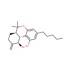 C=C1CC[C@@H]2[C@H](c3c(O)cc(CCCCC)cc3OC2(C)C)[C@H]1O ZINC000473134313