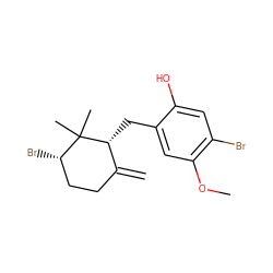 C=C1CC[C@H](Br)C(C)(C)[C@@H]1Cc1cc(OC)c(Br)cc1O ZINC000003833833