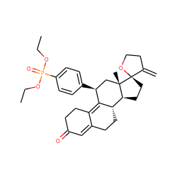 C=C1CCO[C@]12CC[C@H]1[C@@H]3CCC4=CC(=O)CCC4=C3[C@@H](c3ccc(P(=O)(OCC)OCC)cc3)C[C@@]12C ZINC000028950469