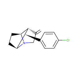 C=C1CN2[C@H]3CC[C@H]2[C@H]1[C@@H](c1ccc(Cl)cc1)C3 ZINC000261167419