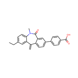 C=C1c2ccc(-c3ccc(C(=O)O)cc3)cc2C(=O)N(C)c2ccc(CC)cc21 ZINC000095556244