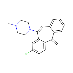 C=C1c2ccccc2C=C(N2CCN(C)CC2)c2cc(Cl)ccc21 ZINC000026379106