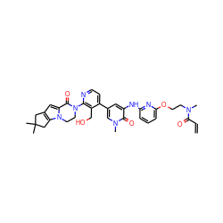 C=CC(=O)N(C)CCOc1cccc(Nc2cc(-c3ccnc(N4CCn5c(cc6c5CC(C)(C)C6)C4=O)c3CO)cn(C)c2=O)n1 ZINC001772585405