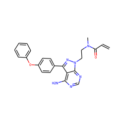 C=CC(=O)N(C)CCn1nc(-c2ccc(Oc3ccccc3)cc2)c2c(N)ncnc21 ZINC000113765086