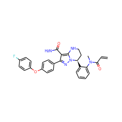 C=CC(=O)N(C)c1ccccc1[C@@H]1CCNc2c(C(N)=O)c(-c3ccc(Oc4ccc(F)cc4)cc3)nn21 ZINC001772645336