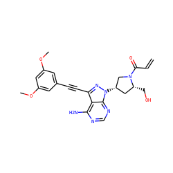 C=CC(=O)N1C[C@@H](n2nc(C#Cc3cc(OC)cc(OC)c3)c3c(N)ncnc32)C[C@H]1CO ZINC000222816733