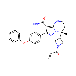 C=CC(=O)N1CC([C@@]2(C)CCNc3c(C(N)=O)c(-c4ccc(Oc5ccccc5)cc4)nn32)C1 ZINC001772571394