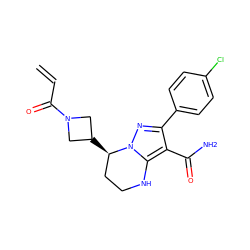 C=CC(=O)N1CC([C@@H]2CCNc3c(C(N)=O)c(-c4ccc(Cl)cc4)nn32)C1 ZINC001772570462