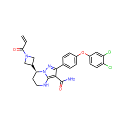 C=CC(=O)N1CC([C@@H]2CCNc3c(C(N)=O)c(-c4ccc(Oc5ccc(Cl)c(Cl)c5)cc4)nn32)C1 ZINC001772611698