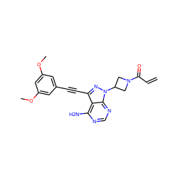 C=CC(=O)N1CC(n2nc(C#Cc3cc(OC)cc(OC)c3)c3c(N)ncnc32)C1 ZINC000222790090