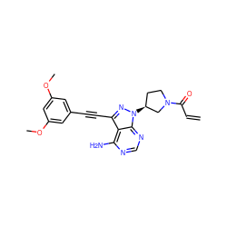 C=CC(=O)N1CC[C@H](n2nc(C#Cc3cc(OC)cc(OC)c3)c3c(N)ncnc32)C1 ZINC000207800318