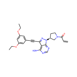 C=CC(=O)N1CC[C@H](n2nc(C#Cc3cc(OCC)cc(OCC)c3)c3c(N)ncnc32)C1 ZINC000222806580