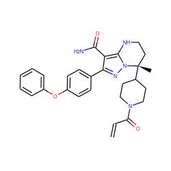 C=CC(=O)N1CCC([C@@]2(C)CCNc3c(C(N)=O)c(-c4ccc(Oc5ccccc5)cc4)nn32)CC1 ZINC001772652975