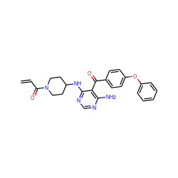 C=CC(=O)N1CCC(Nc2ncnc(N)c2C(=O)c2ccc(Oc3ccccc3)cc2)CC1 ZINC000653819869