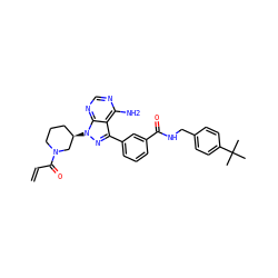 C=CC(=O)N1CCC[C@@H](n2nc(-c3cccc(C(=O)NCc4ccc(C(C)(C)C)cc4)c3)c3c(N)ncnc32)C1 ZINC000095579078