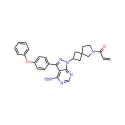 C=CC(=O)N1CCC2(CC(n3nc(-c4ccc(Oc5ccccc5)cc4)c4c(N)ncnc43)C2)C1 ZINC000214210327