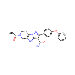 C=CC(=O)N1CCc2c([nH]c3c(C(N)=O)c(-c4ccc(Oc5ccccc5)cc4)nn23)C1 ZINC001772596075