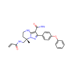 C=CC(=O)NC[C@]1(C)CCNc2c(C(N)=O)c(-c3ccc(Oc4ccccc4)cc3)nn21 ZINC001772604657