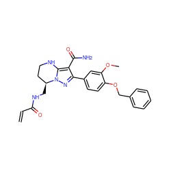 C=CC(=O)NC[C@H]1CCNc2c(C(N)=O)c(-c3ccc(OCc4ccccc4)c(OC)c3)nn21 ZINC001772569775