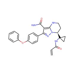 C=CC(=O)NC1([C@@H]2CCNc3c(C(N)=O)c(-c4ccc(Oc5ccccc5)cc4)nn32)CC1 ZINC001772648080