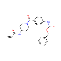 C=CC(=O)NC1CCN(C(=O)c2ccc(NC(=O)OCc3ccccc3)cc2)CC1 ZINC000095576657