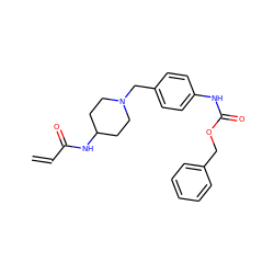 C=CC(=O)NC1CCN(Cc2ccc(NC(=O)OCc3ccccc3)cc2)CC1 ZINC000095571921