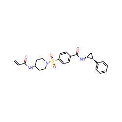 C=CC(=O)NC1CCN(S(=O)(=O)c2ccc(C(=O)N[C@@H]3C[C@H]3c3ccccc3)cc2)CC1 ZINC000095573606