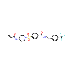 C=CC(=O)NC1CCN(S(=O)(=O)c2ccc(C(=O)NCCc3ccc(C(F)(F)F)cc3)cc2)CC1 ZINC000095575418