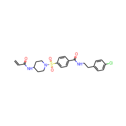 C=CC(=O)NC1CCN(S(=O)(=O)c2ccc(C(=O)NCCc3ccc(Cl)cc3)cc2)CC1 ZINC000095577276