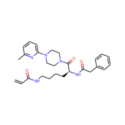 C=CC(=O)NCCCC[C@H](NC(=O)Cc1ccccc1)C(=O)N1CCN(c2cccc(C)n2)CC1 ZINC000095560357