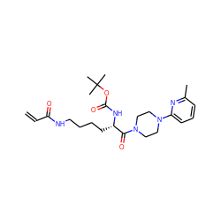 C=CC(=O)NCCCC[C@H](NC(=O)OC(C)(C)C)C(=O)N1CCN(c2cccc(C)n2)CC1 ZINC000095561519