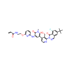 C=CC(=O)NCCOc1cccc(Nc2cc(-c3ccnc(-n4ncc5cc(C(C)(C)C)cc(F)c5c4=O)c3CO)cn(C)c2=O)n1 ZINC001772641412