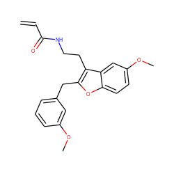 C=CC(=O)NCCc1c(Cc2cccc(OC)c2)oc2ccc(OC)cc12 ZINC000013474359