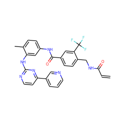 C=CC(=O)NCc1ccc(C(=O)Nc2ccc(C)c(Nc3nccc(-c4cccnc4)n3)c2)cc1C(F)(F)F ZINC000203667333