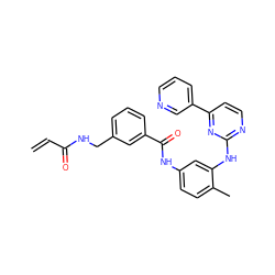 C=CC(=O)NCc1cccc(C(=O)Nc2ccc(C)c(Nc3nccc(-c4cccnc4)n3)c2)c1 ZINC000200013291